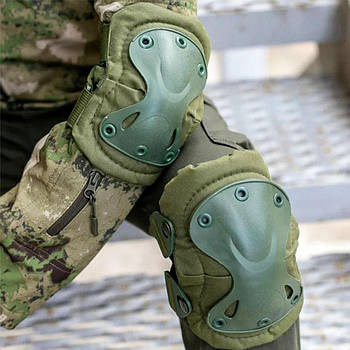 Комплект Наколінники та налокітники Eagle KN-04, Олива / Швидкісний захист для ліктів та колін