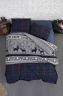 Постільна білизна First Choice Flannel Happiness Navy Blue полуторка 160х220