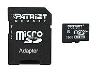 Карта пам'яті 32 Гб Patriot LX Series microSDHC Class 10 UHS-I +SD-адаптер | Мікросд карта на 32 Гб