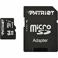 Карта пам'яті 64Gb Patriot LX Series microSDXC class 10 (+ adapter SD) | МікроСД карта на 64 Гб