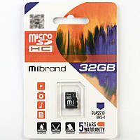 Карта пам'яті MicroSDHC (UHS-1) Mibrand 32GB class 10 | МікроСД карта на 32 Гб