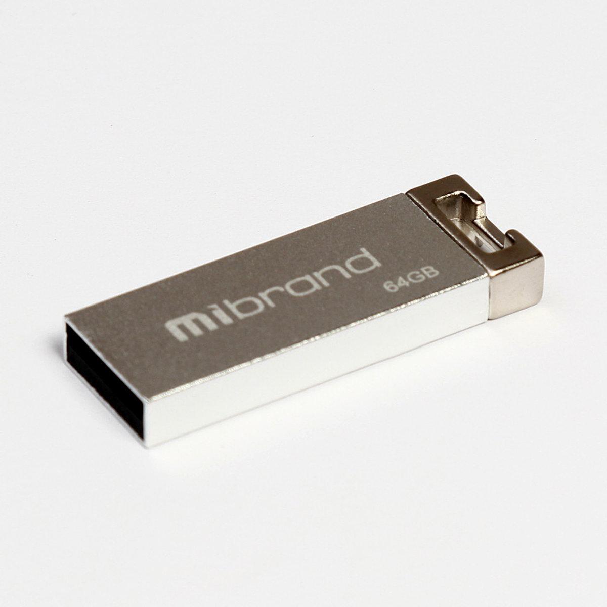 USB Флешка на 64 Гб | Флеш-накопичувач Mibrand USB2.0 Сhameleon 64GB Silver | Флешка-брелок