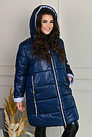 Женское теплое стеганое пальто батал с капюшоном 6 цветов размеры 52-66
