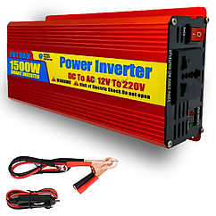 Автомобільний інвертор 1500W  12В-220В, перетворювач напруги Power Inverter 1500 Вт AC/DC, інвектор 1500 Вт