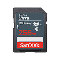 Карта памяти 256 Гб | SanDisk Ultra 256GB | Тип SD | Class 10 UHS-I до 10 МБ/с R-100MB/s