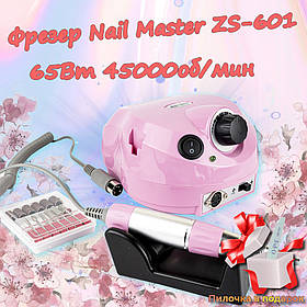 Фрезер для манікюру Nail Master ZS-601 65 Вт 45000об манікюрний апарат для нігтів машинка з насадками для нігтів ЗС 601