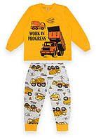 Качественная теплая пижама для мальчиков с машинками р 98-116