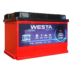 Акумулятор автомобільний Westa 6CT-78 АзЕ RED EFB Start-Stop