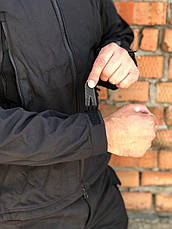 Куртка чоловіча волого-вітрозахисна Soft Shell ESDY чорна, Куртка водовідштовхувальна для поліції софтшелл, фото 2