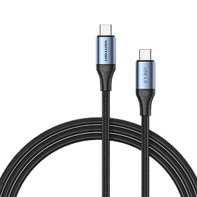 Кабель USB 4.0 Type-C Vention 1-метровий з PD 3.1, 240Вт та 40 Гбіт/с, сумісний з Thunderbolt 4 та 8K@60Гц (E-Marker) Чорний