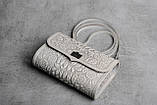 Шкіряна сіра сумочка трансформер, сумочка-клатч на плече/на пояс, фото 2