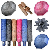 Оптом Женский зонт полуавтомат "Капли дождя" от S&L на 10 спиц, 6 расцветок 1605Р