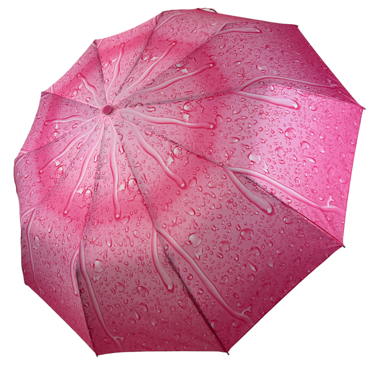 Жіноча парасоля напівавтомат "Краплі дощу" від S&L на 10 спиць, рожевий, 01605Р-1