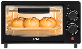 Піч електрична RAF R.5305G 12 л електропіч міні духовка 800 Вт 250°С таймер 2 тену Чорний