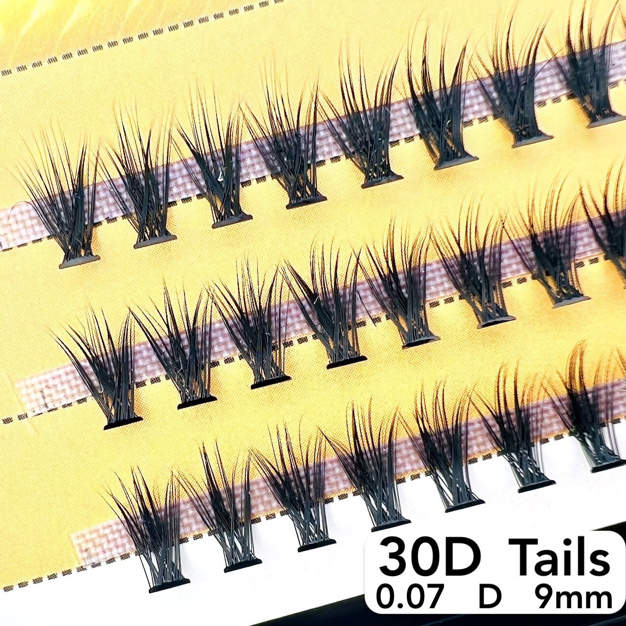 Вії Nesura Eyelash Tails 30D, 0,07, вигин D, 9 мм, 60 пучків пучкові вії хвостики 30д несура хвіст
