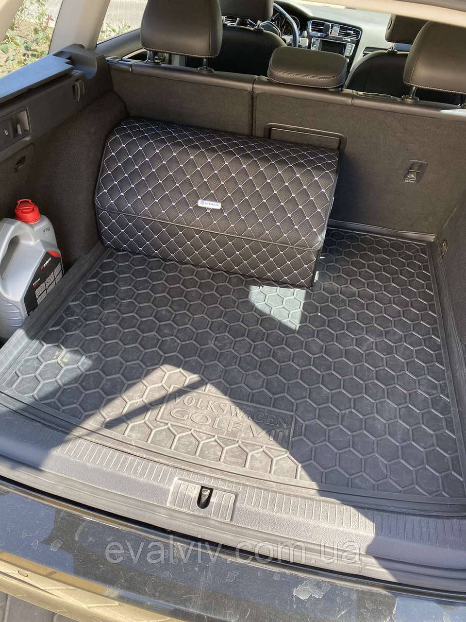 Органайзер 65 для авто. Автомобільний органайзер в багажник. (Колір: Чорний, Нитка: Сіра), фото 1