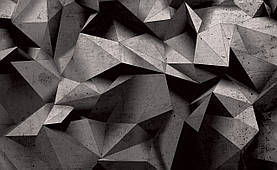 3д флізелінові фотошпалери фото 254x184 см Абстракція геометрія кутів у темному відтінку (3062V4) +клей