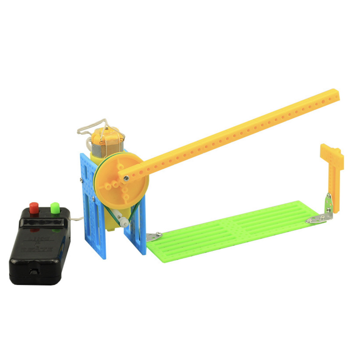 Розвиваючий науковий конструктор DIY "Шлагбаум" електронний з моторчиком та пультом