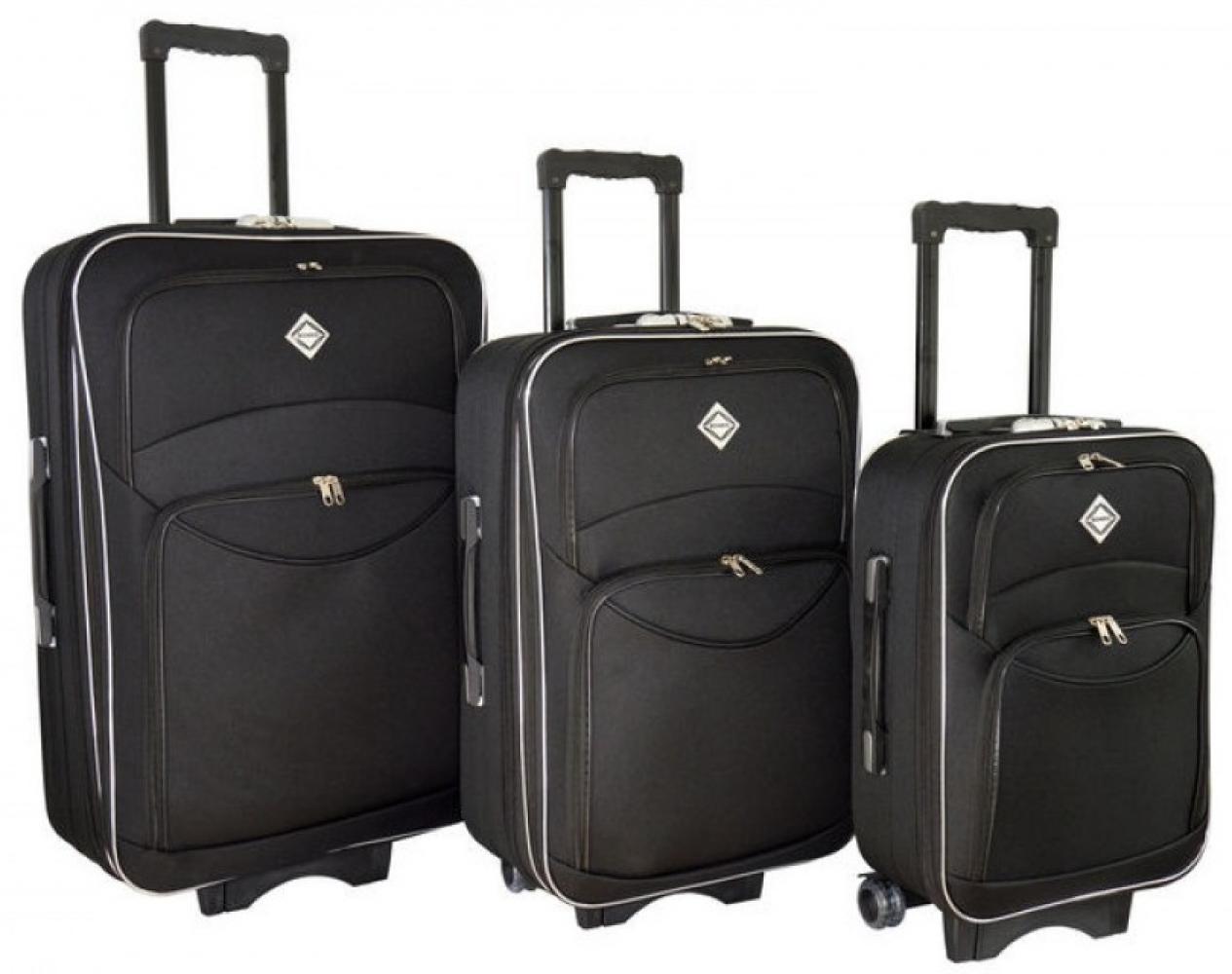 Набір Валіза Bonro Style 3 в 1 чорний на колесах для ручної поклажі дорожньої сумки великий середній маленький