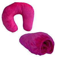 Плюшевий набір подушка і чохол, для кушетки, багаторазовий, малиновий колір для масажу