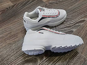 Fila Disruptor кросівки Білі зі смугою на високій підошві демісезон, фото 6