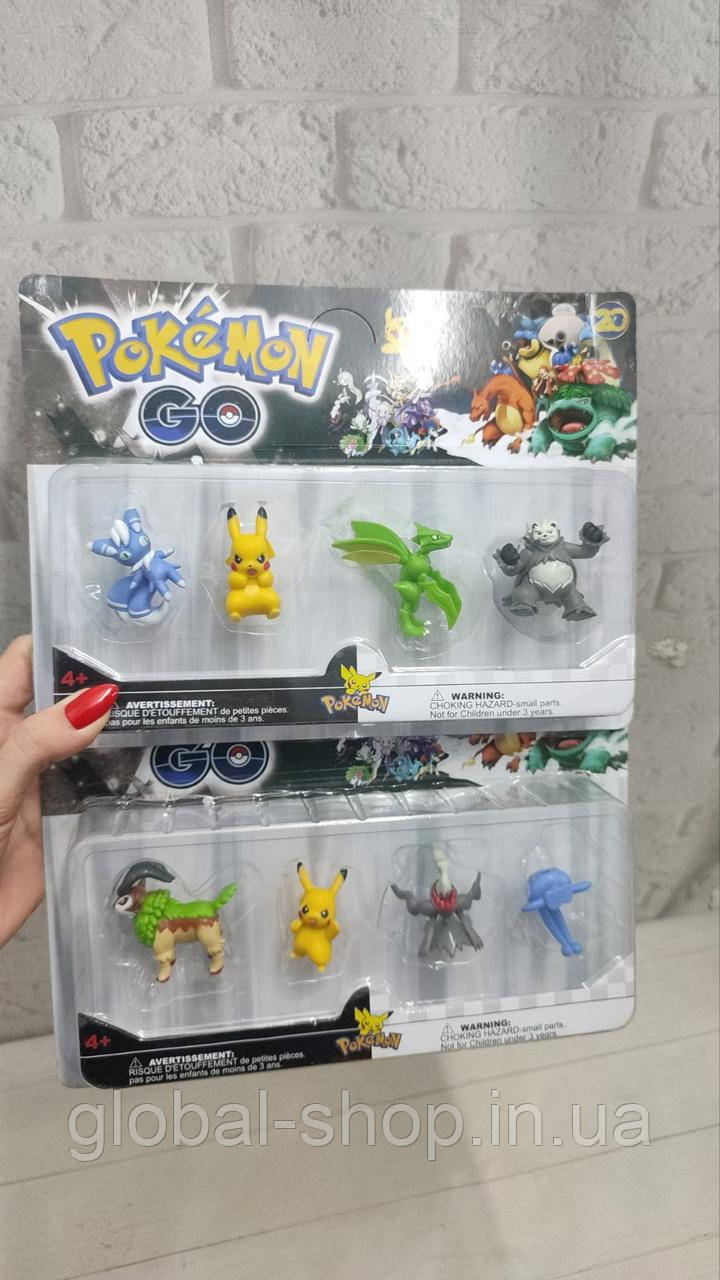Ігровий набір фігурок Покемони, Pokemon GO, 4 шт. у комплекті. Пикачу, Pikachu. 4 різновиди