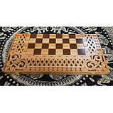 Нарди-шахи-шашки різьблені,дерев'яні, фото 3