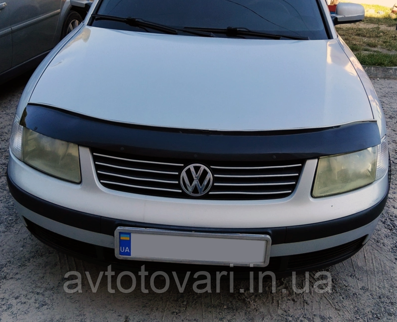 Дефлектор капота Volkswagen Passat B5 1996-2000 Мухобойка на капот Фольцваген Пассат Б5 с 1996 по 2000 - фото 7 - id-p1949354561