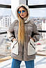 Зручна якісна жіноча тепла коротка жіноча куртка в кольорі капучино, фото 4