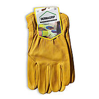 Рукавиці шкіряні робочі DERMAGRIP жовті, захисні рукавички для будівництва та саду, розмір 10