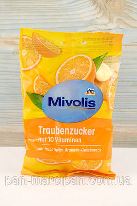 Декстрозні цукерки 10 вітамінів без цукру зі смаком апельсину Mivolis 100 г