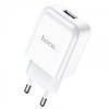 Мережевий зарядний пристрій Hoco N2 Vigour з 1 USB/2.1 A з гнучким кабелем Type-C Білий, фото 5