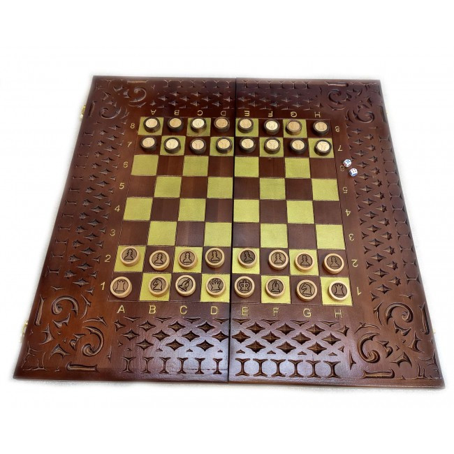 Нарди-шахи-шашки різьблені,дерев'яні