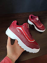 Fila Disruptor Бордові кросівки жіночі, фото 3