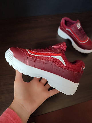 Fila Disruptor Бордові кросівки жіночі, фото 1