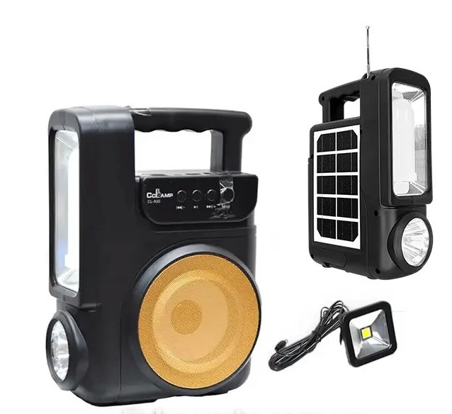 Портативна система освітлення CCLAMP CL-830 Ліхтар + LED лампа + сонячна панель FM Bluetooth Лучшая цена, фото 1