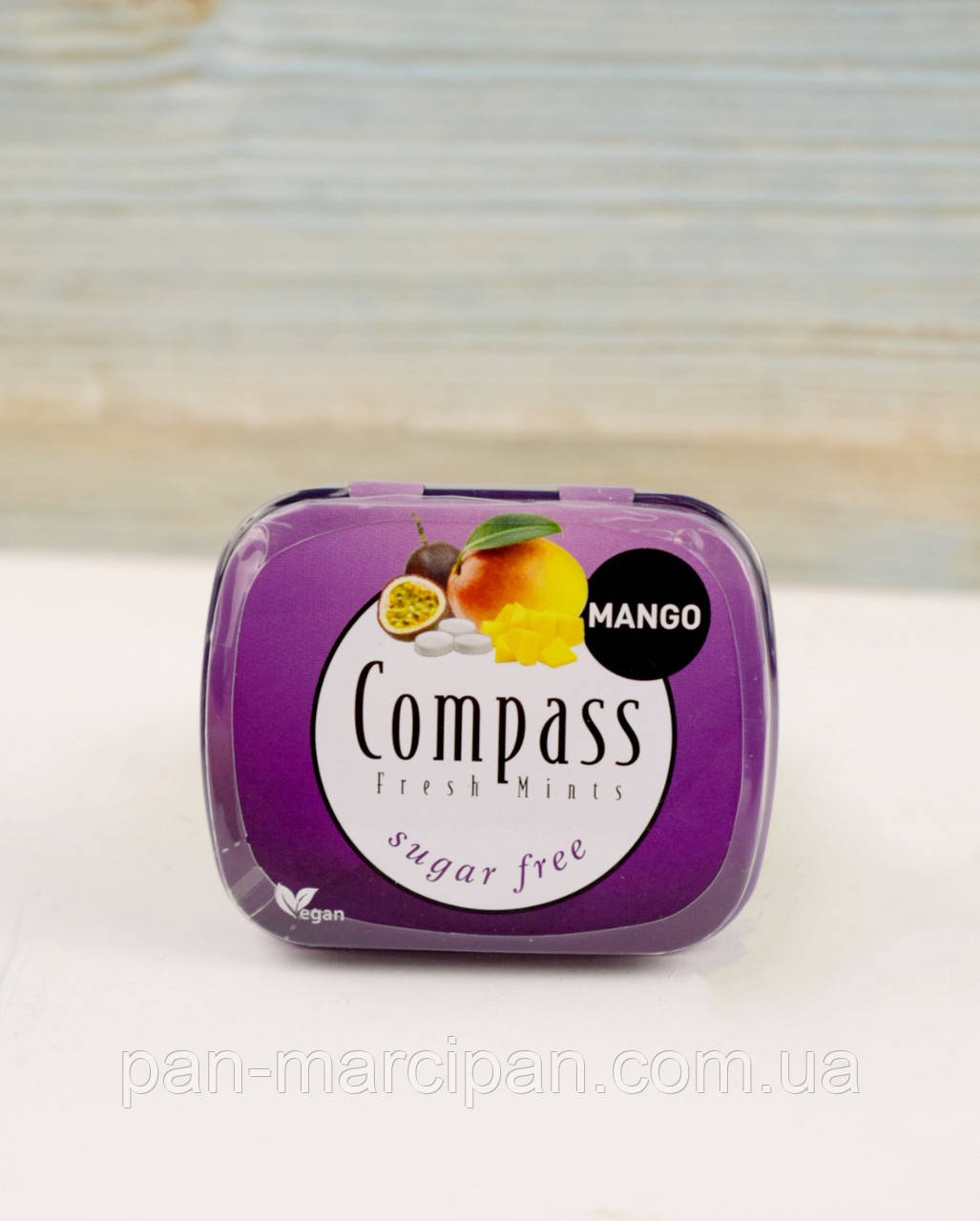М'ятні льодяники без цукру манго та маракуя Compass Mango Passion fruit 14g Німеччина, фото 1