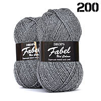 Пряжа DROPS Fabel 200 Серый