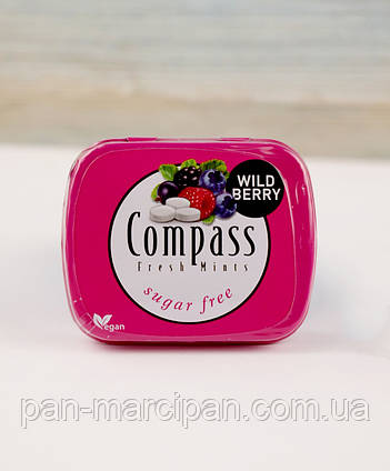 М'ятні льодяники без цукру з ягодами Compass Wild Berry 20g Німеччина