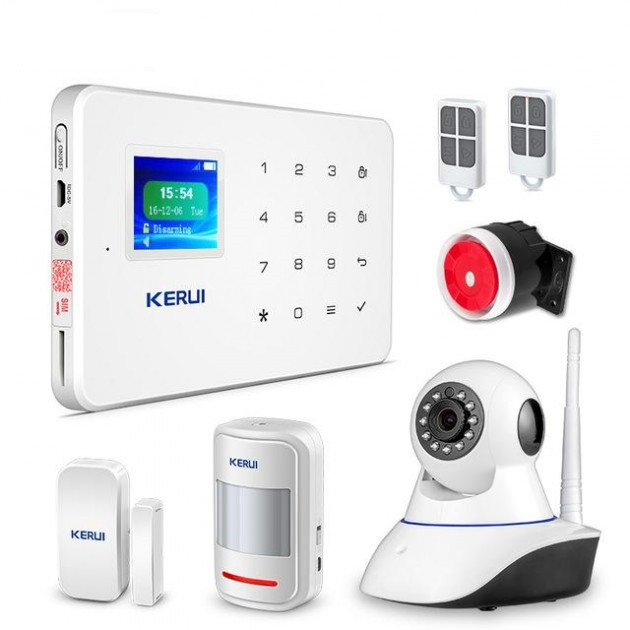 Комплект сигналізації GSM KERUI G-18 modern plus з Wi-Fi IP-камерою Білий (HFGVCC28CHCBVGEO)
