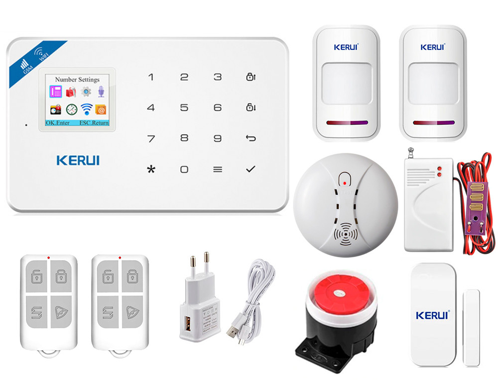 Комплект сигналізації Kerui Wi-Fi W18 Prof для 1-кімнатної квартири (FDJSHS65SGDG5G)