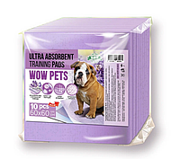 Пеленки Wow Pets Ultra-Absorbent суперпоглощающие для щенков и собак с лавандой 60 x 60 см ЦЕНА ЗА 1 ШТ