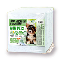 Пелюшки Wow Pets Ultra-Absorbent суперпоглинаючі для цуценят та собак з ромашкою 60 x 60 см ЦІНА ЗА 1 ШТ