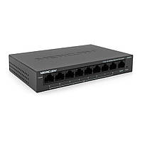 Комутатор POE Mercury MS09CPS з 8 портами POE + 1 порт UP-Link 100Мбіт, БП у комплекті, Q18