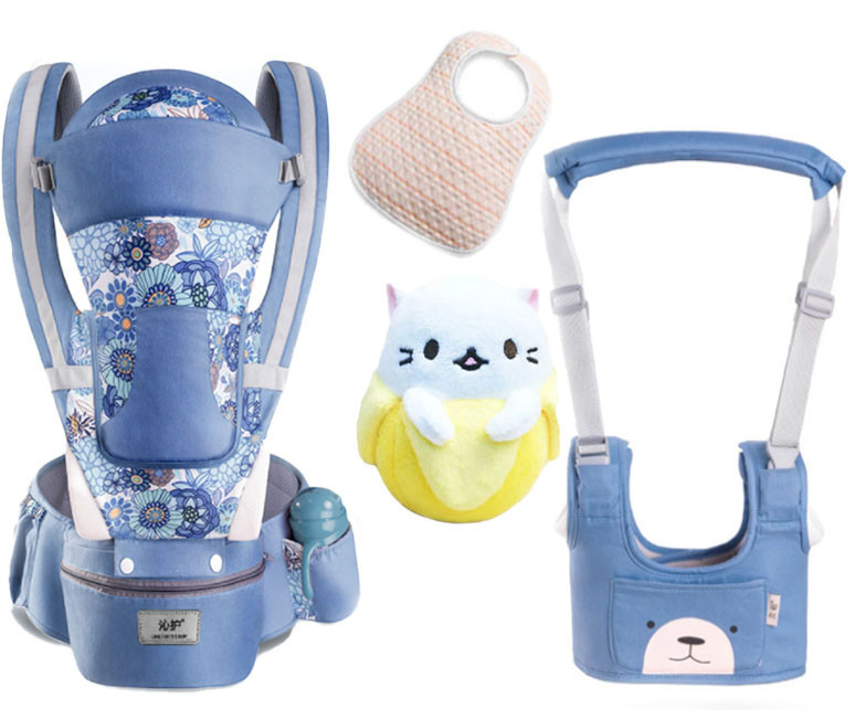 Хіпсит ерго-рюкзак кенгуру-переноска Baby Carrier 6 в 1 слинявчик і іграшка Пушин кіт Банан (n-1904)