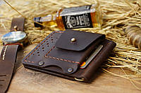 Чоловічий затискач для грошей TEXAS коричневий з монетницею гаманець