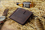Чоловічий затискач для грошей TEXAS коричневий з монетницею гаманець, фото 4