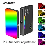 ТОП - Ультратонкий, портативный RGB LED - осветитель, видео-свет Yelangu LW140-RGB со встроенным аккумулятором