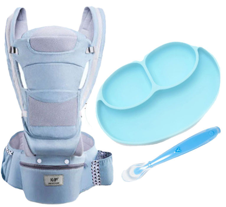 Хіпсит ерго-рюкзак кенгуру-переноска Baby Carrier 6 в 1 силіконова тарілка та ложка (n-1930)