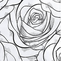 Салфетка бумажная 33х34 см белая 2-слойная тиснение "лен" Роза черная 25 листов